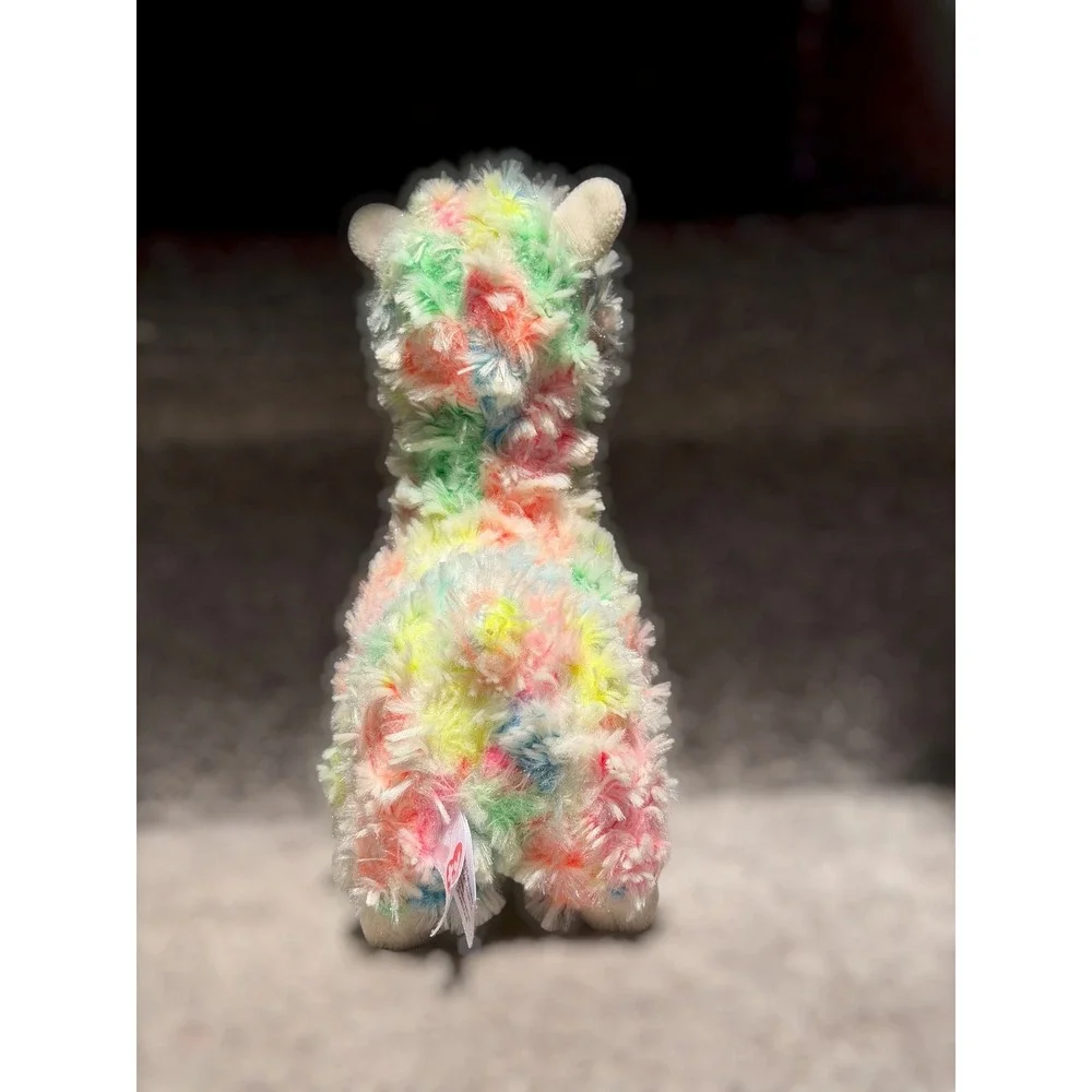 TY Beanie Boos Lola Rainbow Llama Plush 8